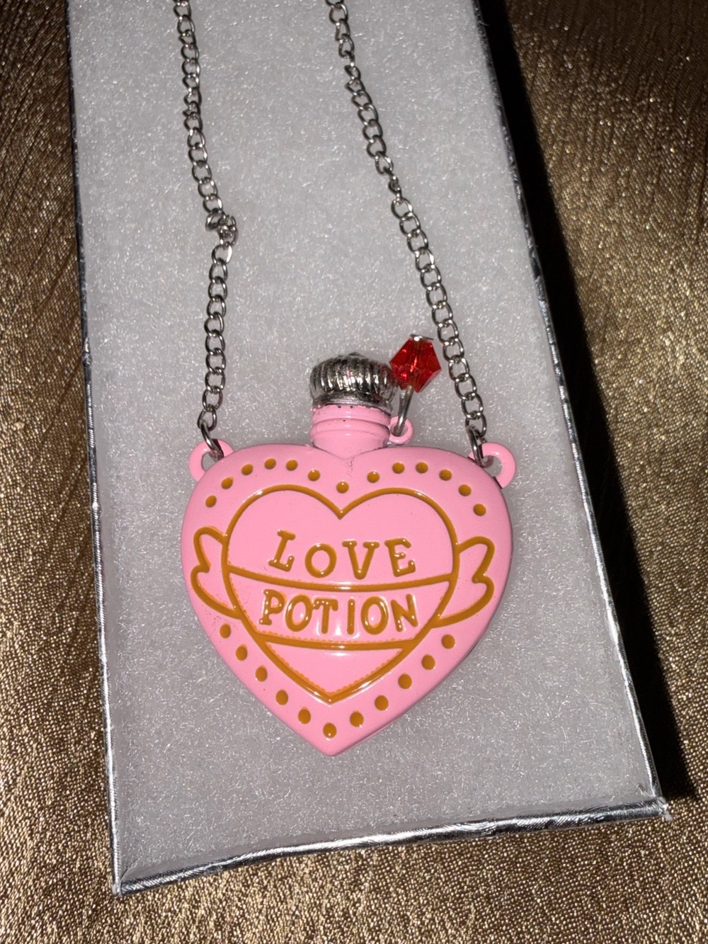 Pink 'Love Potion' Heart Pendant Necklace